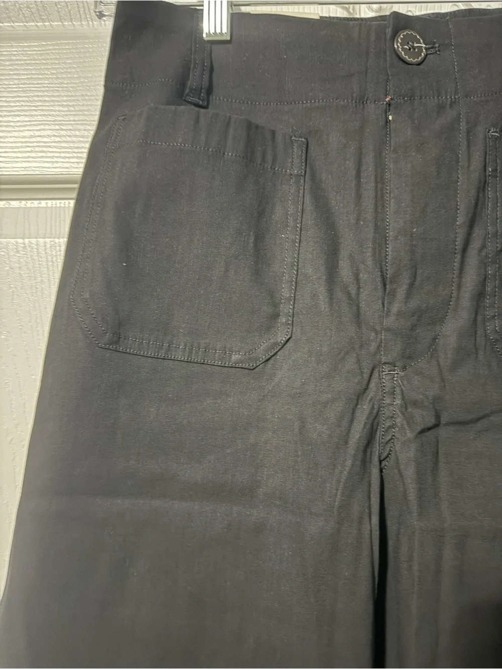 Anthropologie Maeve NWT Colette High-Rise Wide Leg Black Cropped Pants- 28 - Picture 4 of 7